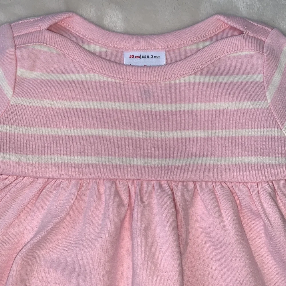 Hanna Andersson 50 Pink & White Dress 0-3M EUC - Picture 3 of 11